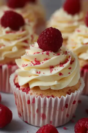 White Chocolate Raspberry Cupcakes
