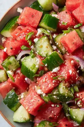 Watermelon Cucumber Salad