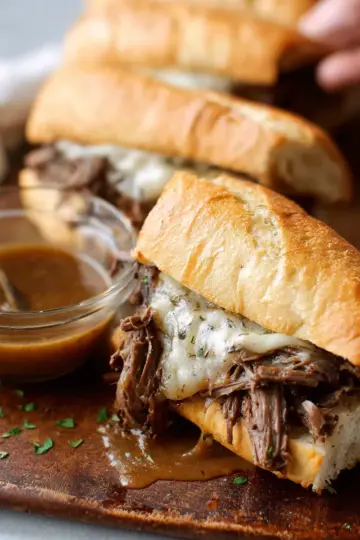 Slow Cooker French Dip Sandwiches