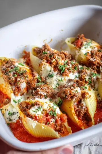 Beef Stuffed Shells Italian American Dish