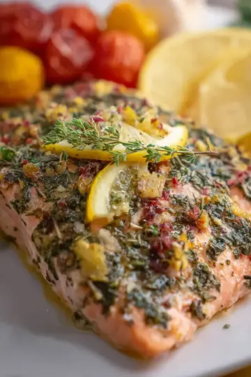 Mediterranean Salmon (Baked, Lemon Oregano)