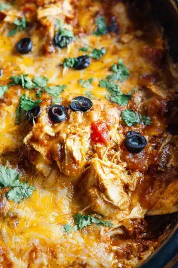 Slow Cooker Chicken Enchilada Casserole