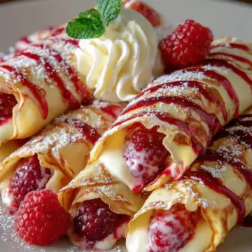 Raspberry Vanilla Cream Crepes