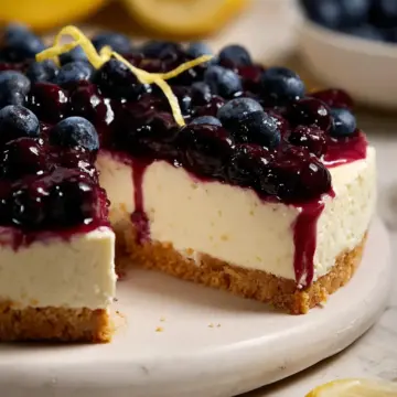 No-Bake Lemon Blueberry Cheesecake