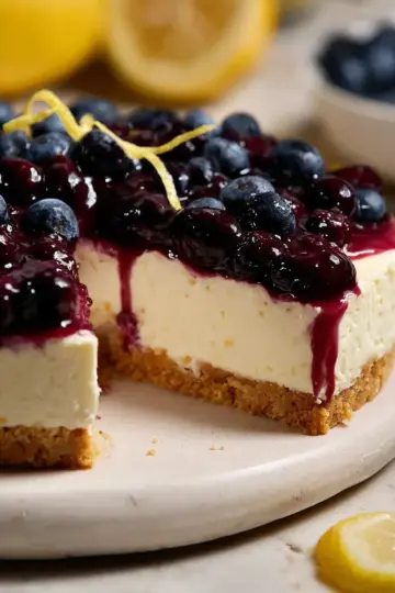 No-Bake Lemon Blueberry Cheesecake