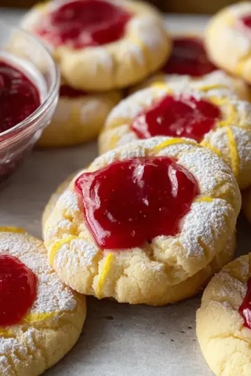 Lemon Cookies with Raspberry Curd