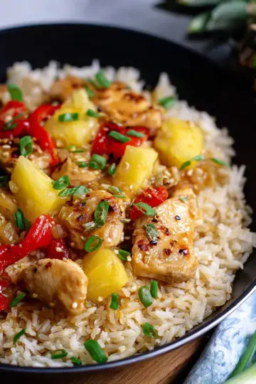 Easy Pineapple Chicken and Rice Skillet