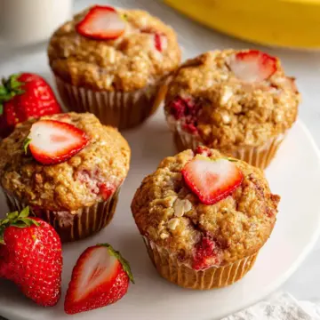 Healthy Strawberry Banana Muffins