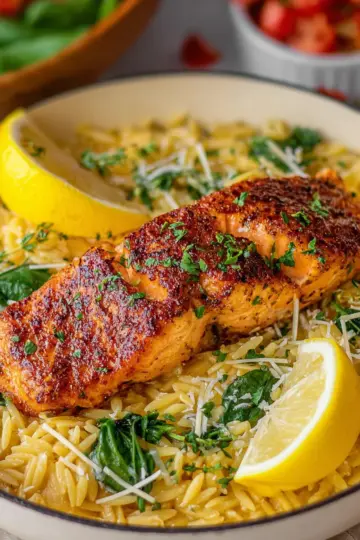 Lemon Salmon Orzo