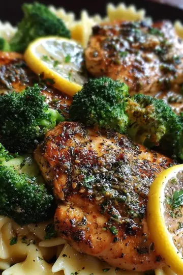 Cowboy Butter Lemon Bowtie Chicken with Broccoli