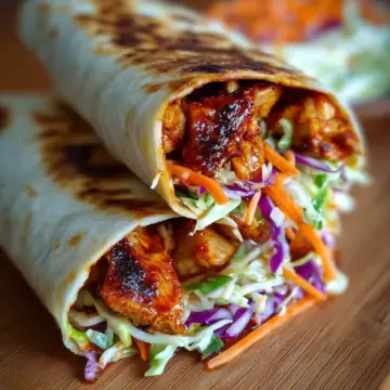 15-Minute Smoky Honey BBQ Chicken Wraps with Crispy Coleslaw