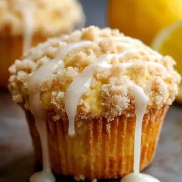 Lemon Crumb Muffins with Lemon Glaze