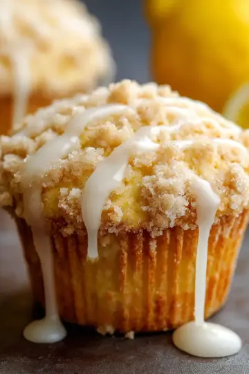 Lemon Crumb Muffins with Lemon Glaze