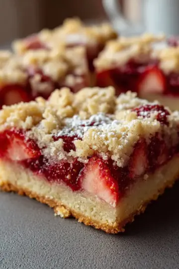 Strawberry Shortbread Bars Summer Delight