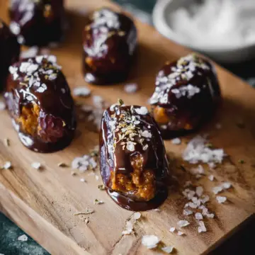 4-ingredient almond butter stuffed dates with chocolate and sea salt