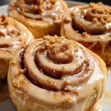 Cookie Butter Swirl Cinnamon Rolls with Biscoff Glaze