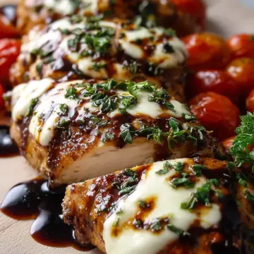 Balsamic Baked Chicken Breast with Mozzarella Cheese