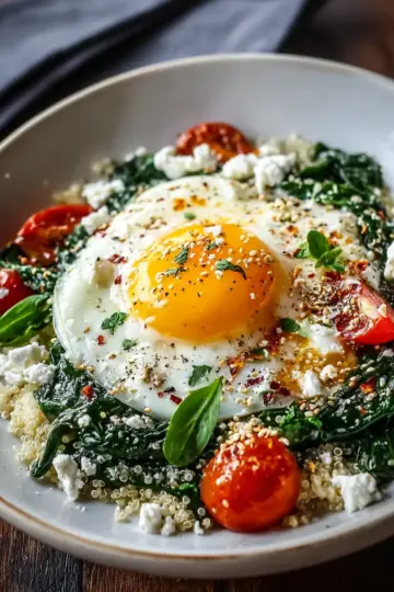 Breakfast Bowl with Egg, Spinach & Feta