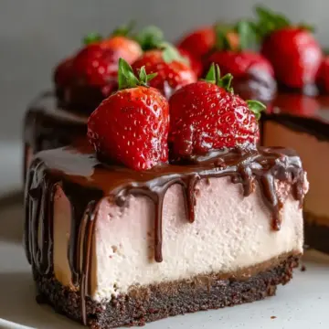 Irresistible Chocolate Covered Strawberry Cheesecake Recipe