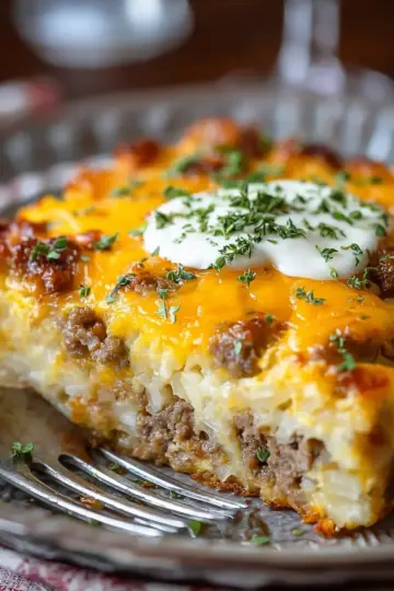 Sausage, Egg, and Cream Cheese Hashbrown Casserole Awaits!