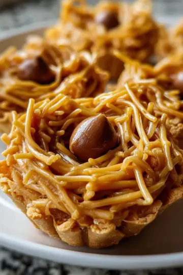Butterscotch and Peanut Butter Bird Nest Cookies