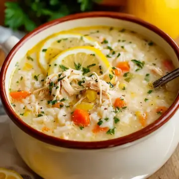 Tangy Lemon Chicken and Rice Soup