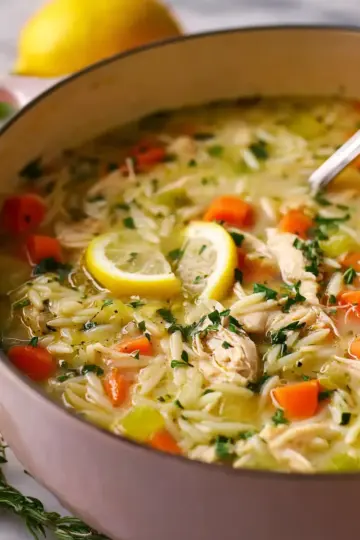 Hearty Lemon Chicken Orzo Soup