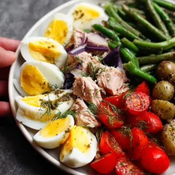 French Tuna Nicoise Salad Recipe with Mustard Vinaigrette