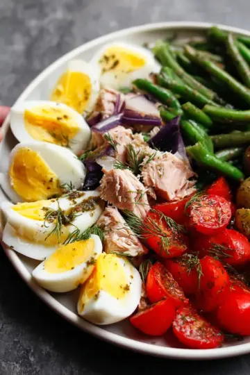 French Tuna Nicoise Salad Recipe with Mustard Vinaigrette