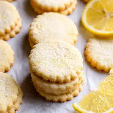 Crisp Lemon Shortbread Cookies